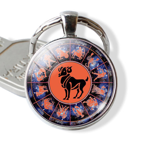 12 Zodiac Stainless Keychain