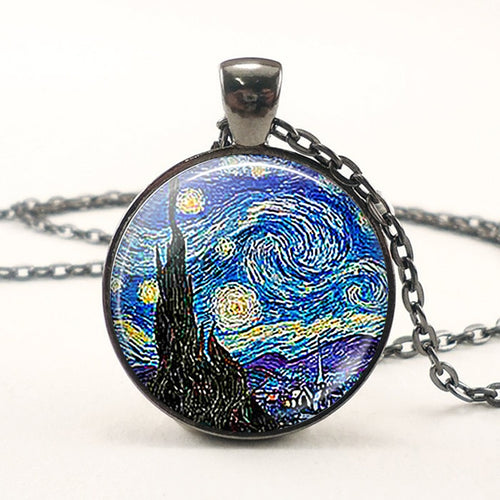 Starry Night Art Painting Van Gogh Necklace