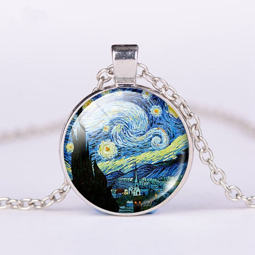 Vintage Starry Night Van Gogh Necklace