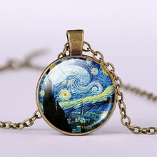 Load image into Gallery viewer, Vintage Starry Night Van Gogh Necklace