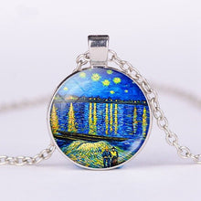 Load image into Gallery viewer, Vintage Starry Night Van Gogh Necklace