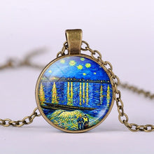Load image into Gallery viewer, Vintage Starry Night Van Gogh Necklace
