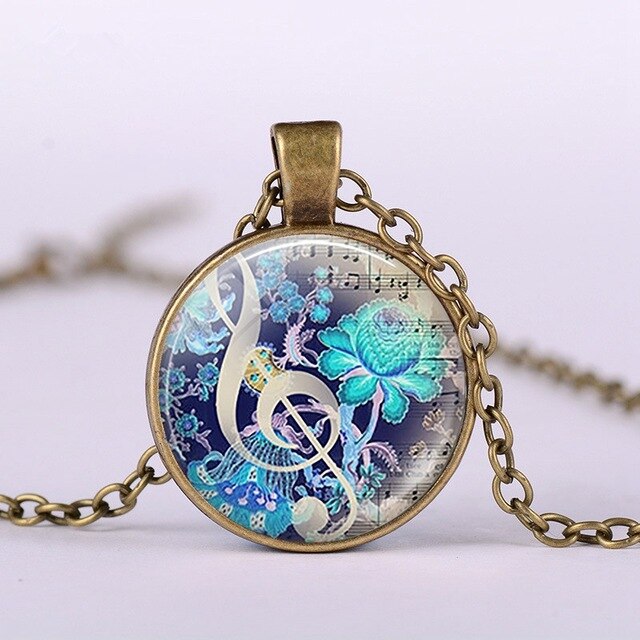 Vintage Music Notes Necklace