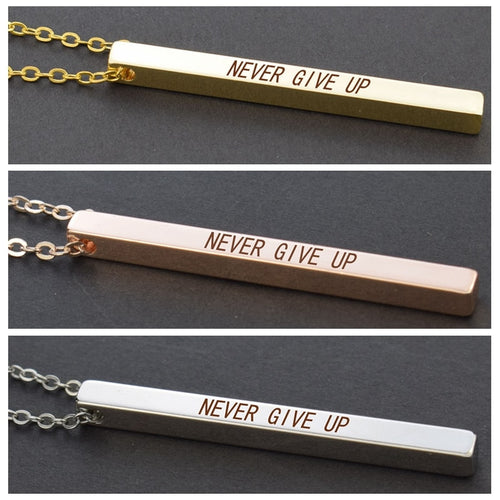Never Give Up Inspirational  Necklace
