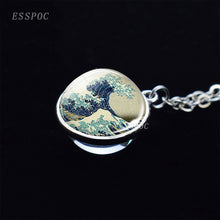 Load image into Gallery viewer, Wave of Kanagawa Art  Necklace