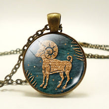 Load image into Gallery viewer, 12 Constellations Green Necklace