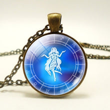 Load image into Gallery viewer, 12 Zodiac Constellations  Blue Necklace