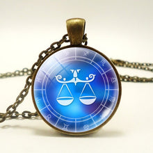 Load image into Gallery viewer, 12 Zodiac Constellations  Blue Necklace