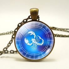 Load image into Gallery viewer, 12 Zodiac Constellations  Blue Necklace