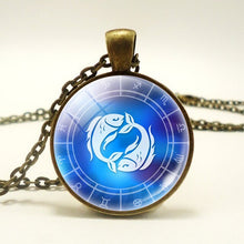 Load image into Gallery viewer, 12 Zodiac Constellations  Blue Necklace