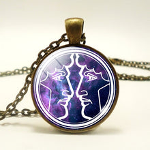 Load image into Gallery viewer, Glamour Purple 12 Zodiac Stainless Necklace