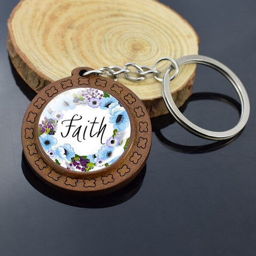 Faith Wooden Keychain