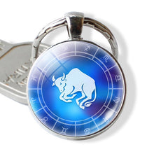 Load image into Gallery viewer, Blue 12 Zodiac Sliver Keychain