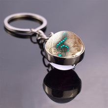Load image into Gallery viewer, Music Notes Glass Ball Keychain