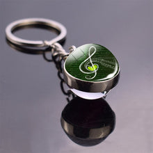 Load image into Gallery viewer, Music Notes Glass Ball Keychain