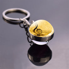 Load image into Gallery viewer, Music Notes Glass Ball Keychain