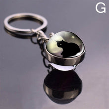 Load image into Gallery viewer, Full Moon and Black Cat  Keychain