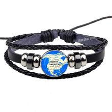 Load image into Gallery viewer, World Map Leather Bracelets