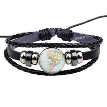 Load image into Gallery viewer, World Map Leather Bracelets