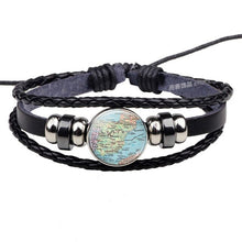Load image into Gallery viewer, World Map Leather Bracelets