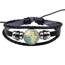Load image into Gallery viewer, World Map Leather Bracelets