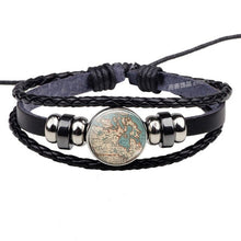 Load image into Gallery viewer, World Map Leather Bracelets
