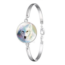 Load image into Gallery viewer, White Wolf Silver Metal Bracelet