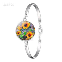 Load image into Gallery viewer, Van Gogh Sunflower  Art Bracelet