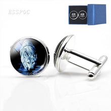 Load image into Gallery viewer, Wolf Pattern Cufflinks