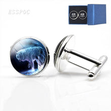 Load image into Gallery viewer, Wolf Pattern Cufflinks