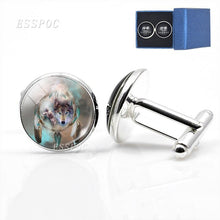 Load image into Gallery viewer, Wolf Pattern Cufflinks