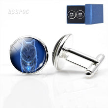 Load image into Gallery viewer, Wolf Pattern Cufflinks
