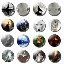 Load image into Gallery viewer, Moon Aggressive Wolf  Brooch