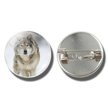 Load image into Gallery viewer, Moon Aggressive Wolf  Brooch