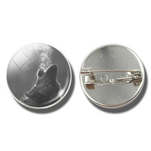 Load image into Gallery viewer, Moon Aggressive Wolf  Brooch