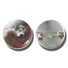 Load image into Gallery viewer, Moon Aggressive Wolf  Brooch