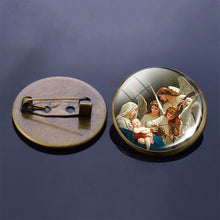 Load image into Gallery viewer, Angel on Moon Brooch