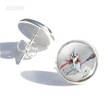 Load image into Gallery viewer, Happy Halloween Witch Pumpkin Earrings